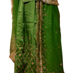 Forest Green Sikhiya Work Rajputi Poshak Set (Unstitched) | Traditional Real Work, Bamber Satin | Jaipurio Ethnic Wear